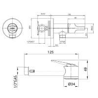 E34003.073  PALOMA-FLAT Гігієнічний душ  в комплекті зі змішувачем та шлангом 125 см, чорний матовий Bossini фото 1