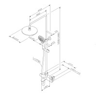 F0780522  Like Душова система,  д/ванни/душа з термостатом, верх.душ.d 220 мм, ручн.душ, чорний (1 с AM.PM фото 6