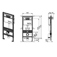 9.300.302 TECEprofil Модуль універсальний для підвісного унітазу, бачок Uni, висота 1120мм (1 сорт) Tece фото 1
