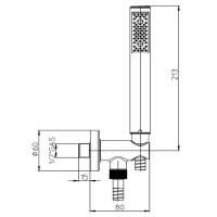 C12001C00094004 ZEN  Душовий набір, душовий комплект зі шлангом 1500мм, Satined Nickel (1 сорт) Bossini фото 2