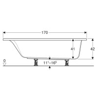 554.385.01.1 Ванна акрилова прямокутна Selnova Square 170х75см, з ніжками, колір білий (1 сорт) Geberit фото 2