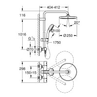 26670000 New Tempesta Cosmopolitan System 250 Душова система з термостатом (1 сорт) Grohe фото 6