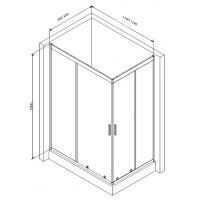 W90UG-404-120290-BT  Gem twin slide душ.огородження прям 120x90,скло прозоре, чорний мат (1 сорт) AM.PM фото 1