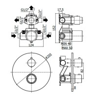 LIQ019CR Light exclusive Змішувач для душу на 3 споживачі, термостатичний, хром (1 сорт) Paffoni фото 1