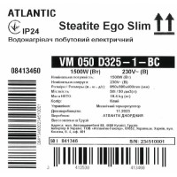 8413460 Водонагрівач побутовий електричний Atlantic Steatite Ego Slim VM 050 D325-1-BC (1500W) (1 со Atlantic фото 2