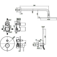 KITLIG015ST  LIGHT Комплект душової системи, внутрішній монтаж, нержавіюча сталь (1 сорт) Paffoni фото 7