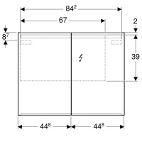 500.583.00.1 Option Дзеркальна шафка 90 см, з підсвіткою, із 2 дверцятами: корпус дзеркальний, дверц Geberit фото 4