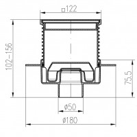 G 420 NXL Двокорпусний трап з вертикальним підключенням DN50, h 102-156 mm, сухий сифон Neptun, з фл MCH фото 2