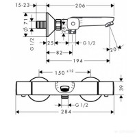 13123000 Ecostat Universal Термостат д/ванни (1 сорт) HANSGROHE