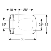 501.961.00.1 Selnova Square Комплект підвісного унітазу воронкоподібний, 53см, прямокутний, Rimfree, Geberit фото 2