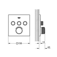 29121000 Grohtherm SmartControl Зовнішня частина термостату  на 3 споживачі (1 сорт) Grohe