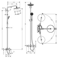 27223000 Croma 220 Showerpipe Душова система д/ванни (1 сорт) HANSGROHE фото 1