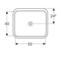 500.767.01.2 VariForm Умивальник прямокутний, 50х40см, що монтується під стільницю, без отв. під змі Geberit фото 2