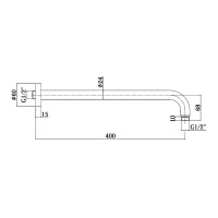 ZSOF 034 ST SYNCRO Тримач верхнього душу, 400 мм,steel looking (1 сорт) Paffoni фото 1