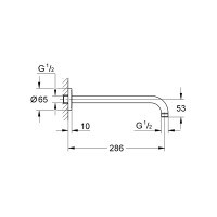 28576000 Rainshower Душовий кронштейн 286 мм (1 сорт) Grohe фото 1