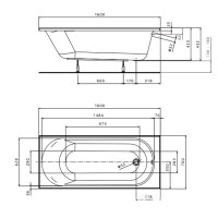 XWP136000N OPAL PLUS Ванна акрилова прямокутна 160х70 см, біла, без ніжок (1 сорт) KOLO фото 2