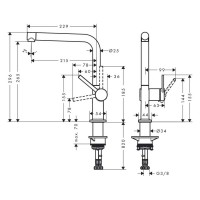 72840000 Talis M54 Змішувач д/кухні 270, хром (1 сорт) HANSGROHE фото 1