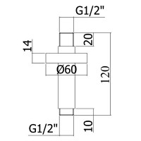 ZSOF 064 ST elle-effe Тримач верхнього душу зі стелі, 120 мм, steel loking (1 сорт) Paffoni фото 1