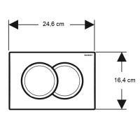 115.107.46.1 Delta01 Клавіша змиву з подвійним змивом: Матовий хром (1 сорт) Geberit фото 1