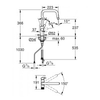 30583000 GROHE Blue Pure Eurosmart U-spout Змішувач з можливістю підключення до фільтру, хром (1 сор Grohe фото 1