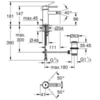 24395KF1 Essence Змішувач для біде, чорний (1 сорт) Grohe фото 3