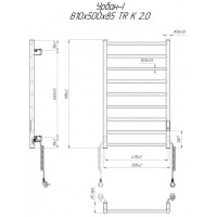 2.3.8300.10.Р Рушникосушка Урбан-I  810x500/85 TR K 2.0, в комплекті з кабелем і вилкою та набором д Mario фото 3