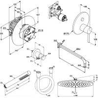 38658N076 KLUDI BOZZ 7in1 Комплект для душу Вбудовані рішення, брашоване золото (88011) (1 сорт) Kludi фото 2