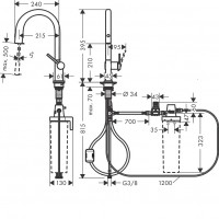 76803800 HG Aqittura M91 Змішувач д/кухні FilterSystem 210 1 jet, Stainless Steel Finish (1 сорт) HANSGROHE фото 1