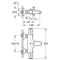 1022032430 Grohtherm 800 Cosmopolitan Термостат для ванни, чорний матовий (1 сорт) Grohe фото 5