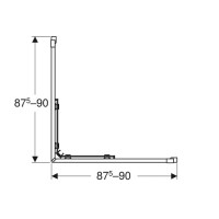 560.122.00.2 GEO Душова кабіна, квадратна, 90*90см, h=190см, cкло прозоре, проф. сріблястий (1 сорт) Geberit фото 2