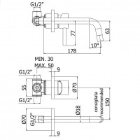 LIG006CR70 LIGHT Змішувач раковини, вилив 175 (178) мм , хром (1 сорт) Paffoni фото 1