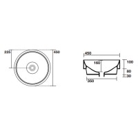3557 75 Раковина на стільницю 45, borgogna matt (1 сорт) Kerasan фото 2