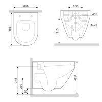 C701700MBSC SPIRIT V2.0  Унітаз підвісний FlashClean з кришкою, чорний матовий (1 сорт) AM.PM фото 5