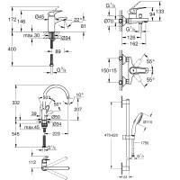 UA121640K1 Bau Flow Комплект змішувачів для ванни (4 пак) (1 сорт) Grohe фото 6