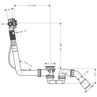 58115180 Exafill S Злив-перелив з нап.д/ванни (1 сорт) HANSGROHE фото 1