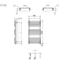 WWQSN087045KS96E8P Рушникосушка електрична Quadrus Slim One 870-450, колір Soft 9016 (білий мат - еф Terma фото 2