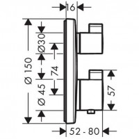 15758000 Ecostat S Зовнішня частина термостата (1 сорт) HANSGROHE фото 1