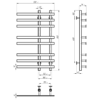 LI500800EBS LINEA Рушникосушарка електрична П8 500х800 з нержавійки, колір чорний матовий (1 сорт) Devit