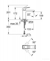 23446000 Eurocube Змішувач для раковини (1 сорт) Grohe