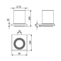 2138011A-BP SLIM black Склянка з тримачем, чорний матовий (1 сорт) Langberger