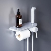 773500200 Jupiter, Вбудований в стіну змішувач з гіг душем і полицею, білий (1 сорт) Damixa