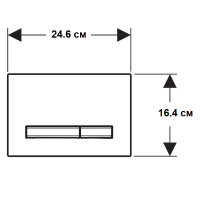 115.671.DW.2 Sigma 50 Клавіша змиву, подвійний змив, колір чорний хром, оздоблення чорне (1 сорт) Geberit фото 1