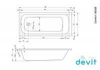 18080123 COMFORT Ванна 180х80, з ніжками 207093 (1 сорт) Devit фото 1