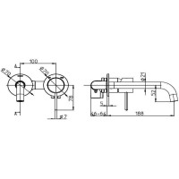 Z00730000094005 TEO Зовнішня частина змішувача для раковини 185 мм., SATIN NICKEL (1 сорт) Bossini фото 3