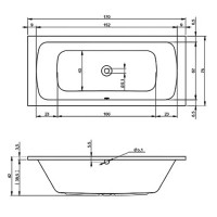 17075345 Comfort S Ванна 170x75 біла + ніжки 207093 (1 сорт) Devit фото 2