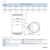 961293 Водонагрівач побутовий електричний ROUND VMR 100 (1500W) (1 сорт) Atlantic фото 6