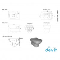 3120123 COMFORT NEW Унітаз  підвісний + кришка softclose тонка (2 уп) (1 сорт) Devit