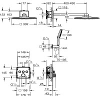 34864000 GRT SmartControl Душова система на 3 виходи, квадратна, 310 (1 сорт) Grohe фото 5