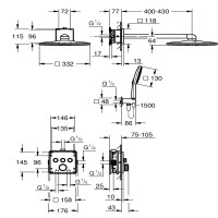 34864000 GRT SmartControl Душова система на 3 виходи, квадратна, 310 (1 сорт) Grohe фото 6