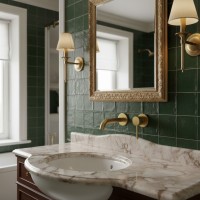 38244N076 KLUDI BOZZ Зовнішня частина настінного змішувача для раковини 180 мм., брашоване золото (1 Kludi фото 2